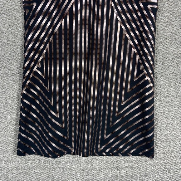 Minkpink Vanishing Point Mini Dress Large Black Gold Patterned Print Bodycon - Picture 3 of 12